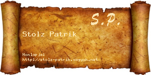 Stolz Patrik névjegykártya
